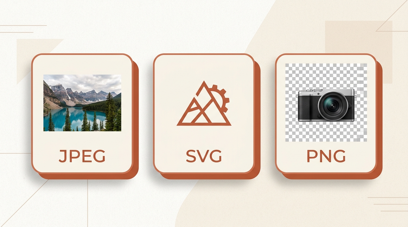 Три задачи: фотография в JPEG, логотип в SVG и предмет на прозрачном фоне в PNG